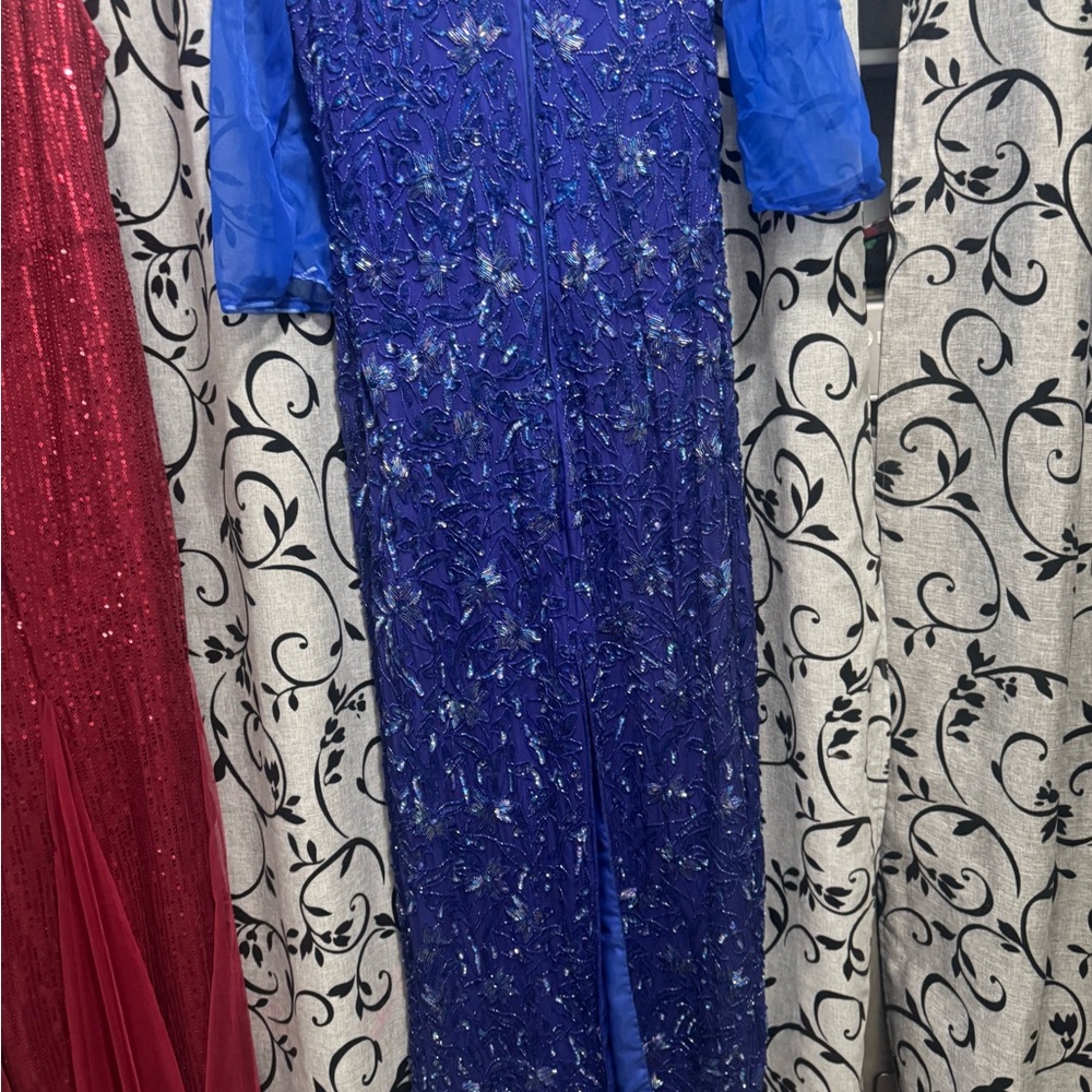 Elegant Blue Asymmetrical Dress